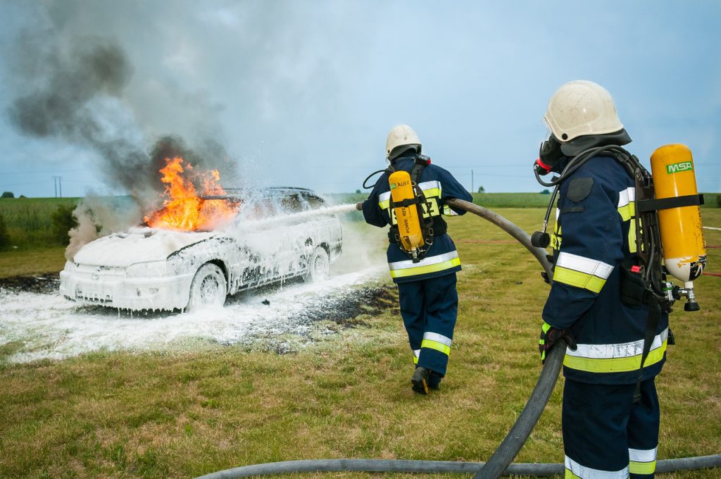car on fire